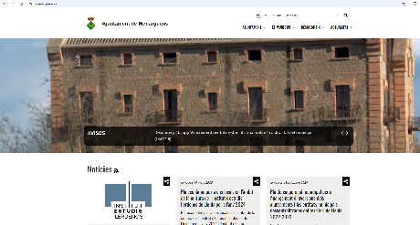 Portada de la web de l'Ajuntament de Menrguens, un dels que utilitza el servei